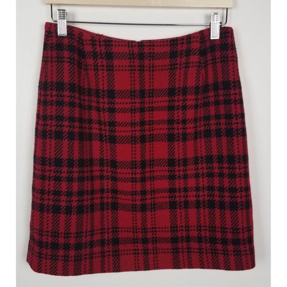 Eddie Bauer Dresses & Skirts - Eddie Bauer Women's Sz. 6 Wool Red & Black Plaid Lined Mini Skirt